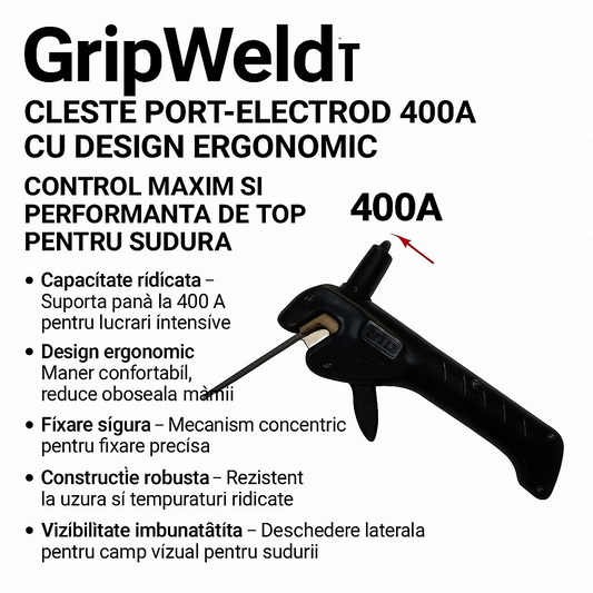 GripWeld™ – 400A-es elektródatartó ergonomikus kialakítással