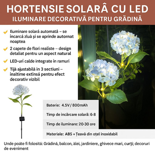 SolarBoom™ - Dekoratív virág napelemes világítással (Hortenzia LED modell)