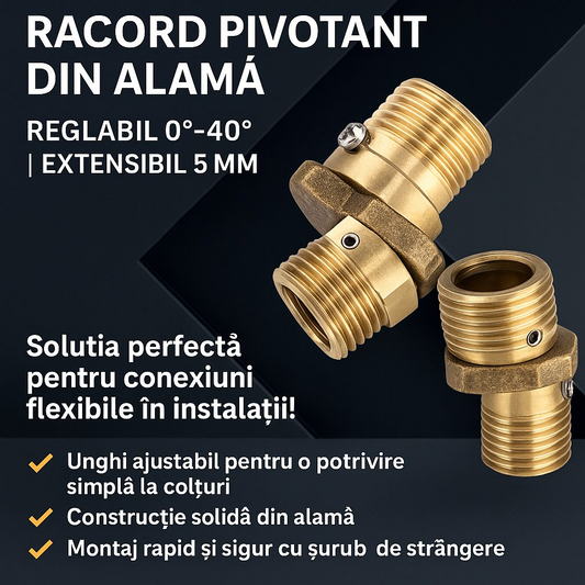 Sárgaréz forgócsatlakozó – Állítható 0°–40° (2 darab)