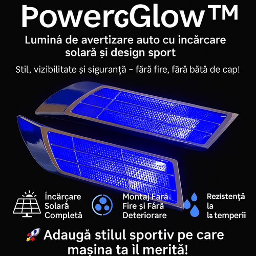 PowerGlow™ - Napelemes autós figyelmeztető lámpák sportos dizájnnal