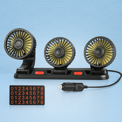 CarCooler Pro™ - Autós ventilátor 3 forgófejjel és parkolólemezzel