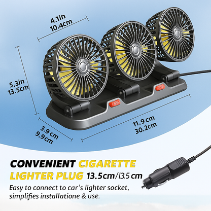 CarCooler Pro™ - Autós ventilátor 3 forgófejjel és parkolólemezzel