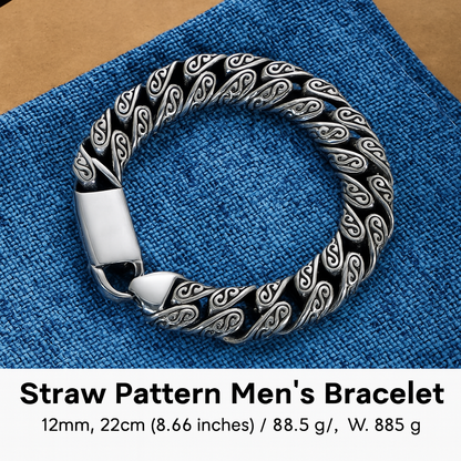 IronWeave™ – Férfi masszív karkötő faragott mintával