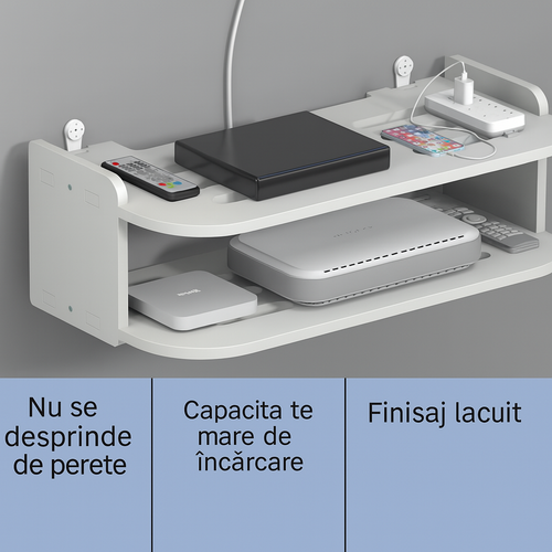 WallDock™ – Fali polc routerhez, TV-készülékhez, okostelefonhoz és kiegészítőkhöz