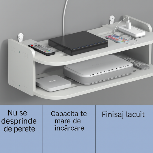 WallDock™ – Fali polc routerhez, TV-készülékhez, okostelefonhoz és kiegészítőkhöz