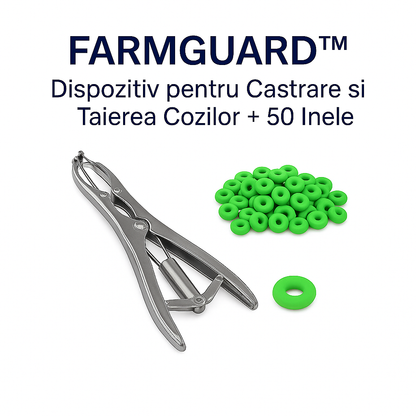 FARMGUARD™ Kasztrációs és Farokdugózó Eszköz + 50 Gyűrű