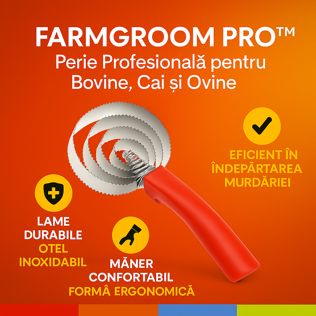 🔥1+1 AJÁNLAT!🔥FARMGROOM PRO™ – Professzionális kefe szarvasmarháknak, lovaknak és juhoknak
