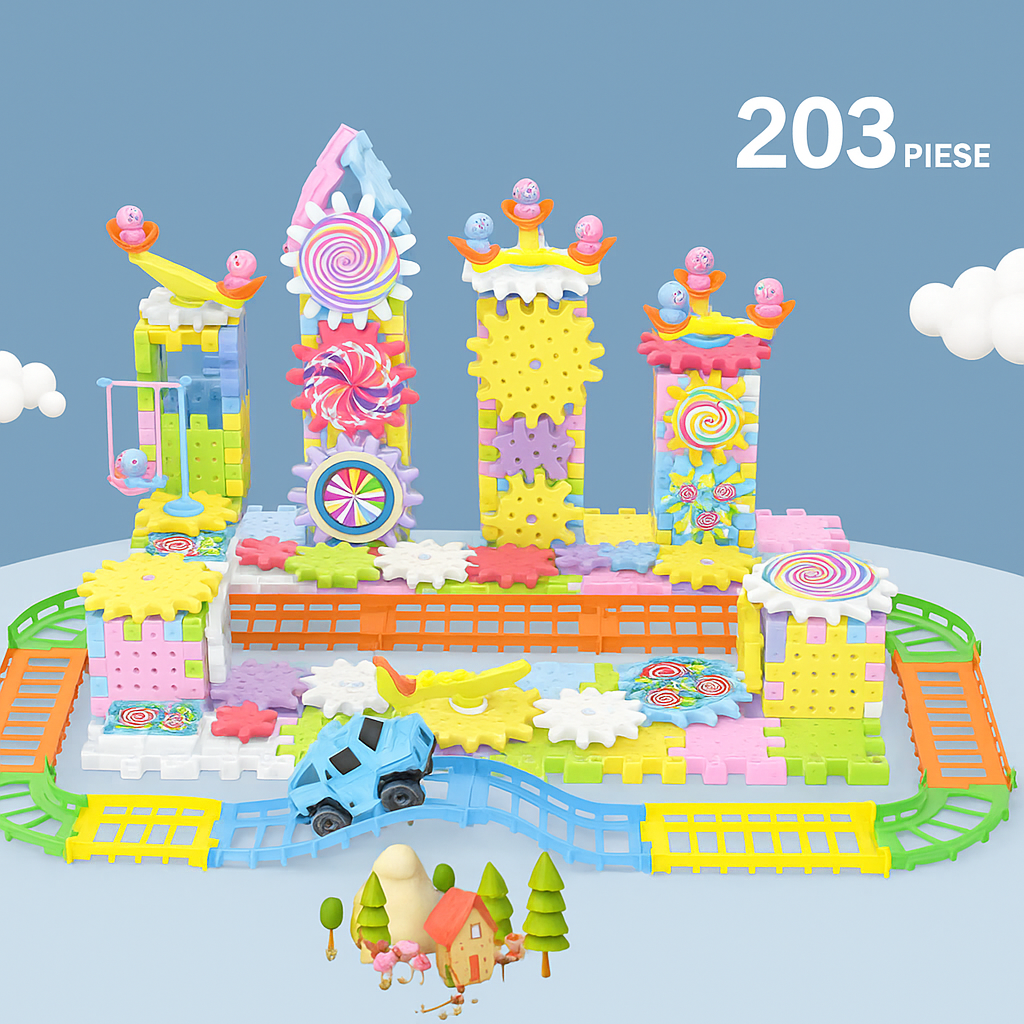 MagicPark™ – 203 darabos építőkészlet elektromos autóval