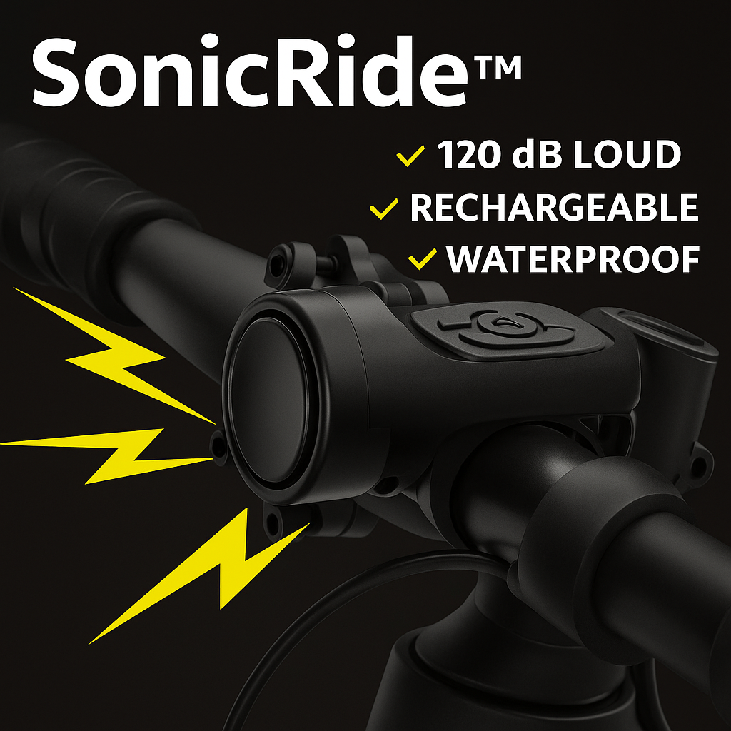 🔥1+1 AJÁNLAT🔥SonicRide™ – Újratölthető elektromos kerékpár kürt, 120 dB