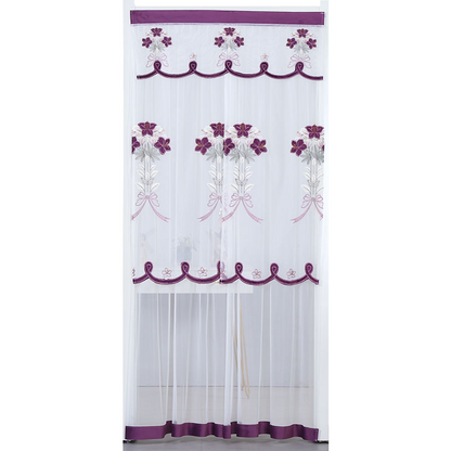 Skandináv kétrétegű függöny csipkével és elegáns hímzéssel (100*200cm)
