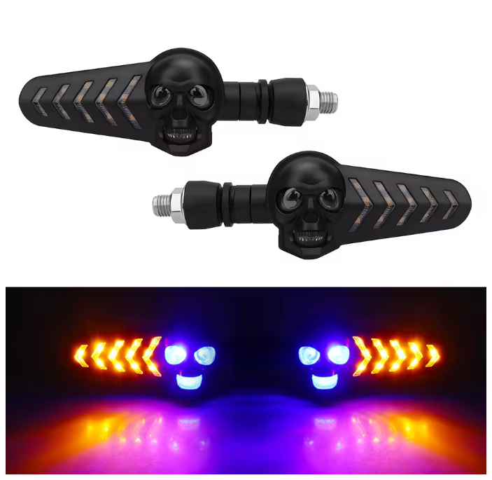 SkullRide™ - Dinamikus LED irányjelzők koponya dizájnnal