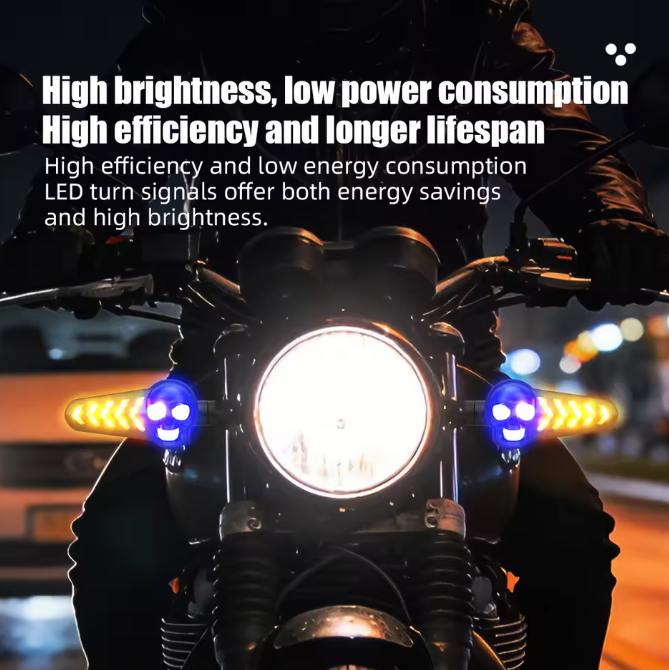 SkullRide™ - Dinamikus LED irányjelzők koponya dizájnnal