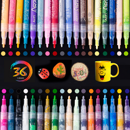 ColorCrafter™ - Prémium minőségű markerek üveghez, fához és akrilhoz (18 darabos készlet)