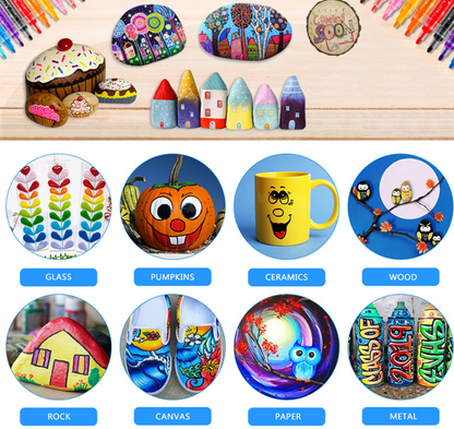 ColorCrafter™ - Prémium minőségű markerek üveghez, fához és akrilhoz (18 darabos készlet)