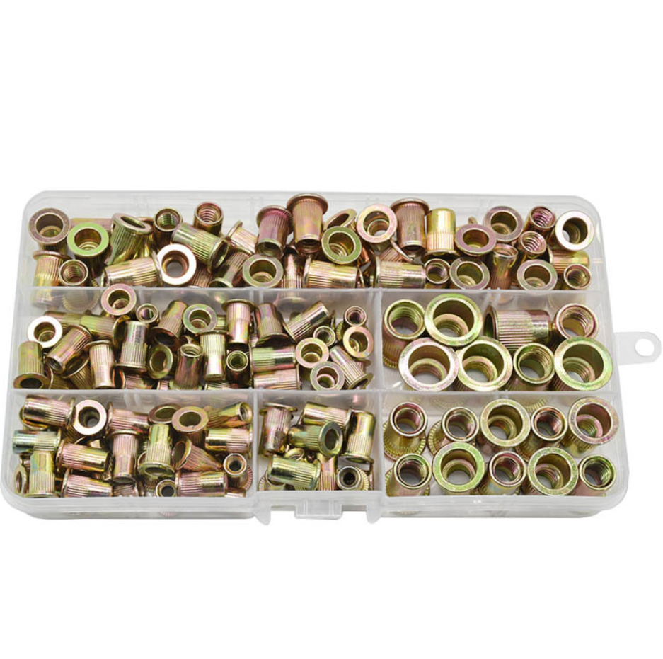 RivetMaster™ - 150 darabos menetes szegecsanya készlet, lapos fejű M3 M4 M5 M6 M8
