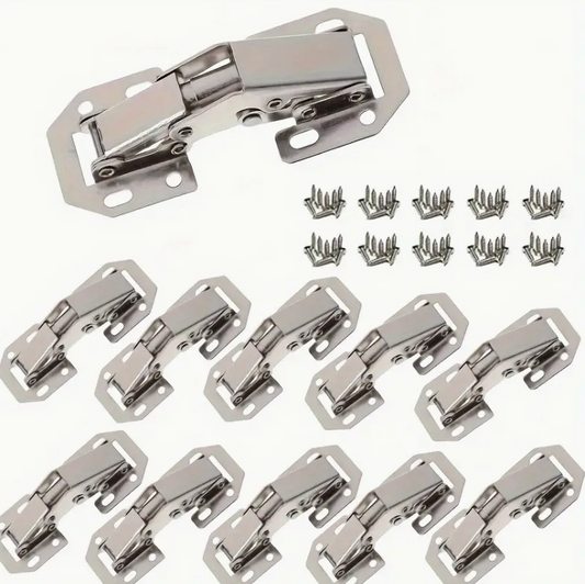 FlexHinge™ – 10 darabos polírozott fém zsanérkészlet bútorajtókhoz