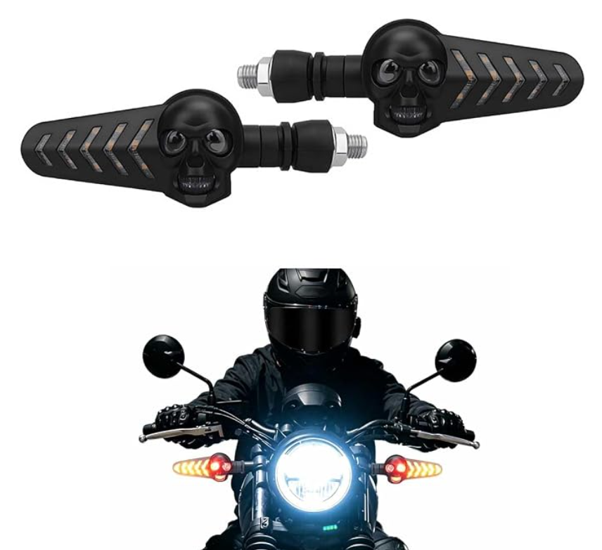 SkullRide™ - Dinamikus LED irányjelzők koponya dizájnnal