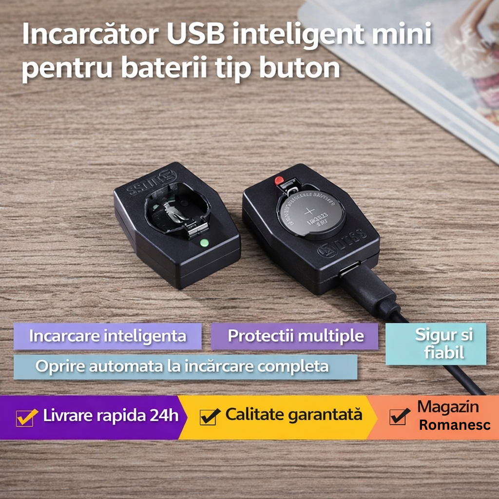 🔥1+1 AJÁNLAT🔥CoinCharge™ – Intelligens USB Töltő LIR Gombelem Akkumulátorokhoz