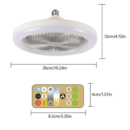 LUMIFAN™ Mennyezeti ventilátor foglalattal, LED-világítással és távirányítóval