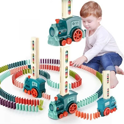 Domino Rally vonat lámpákkal (60 blokk)