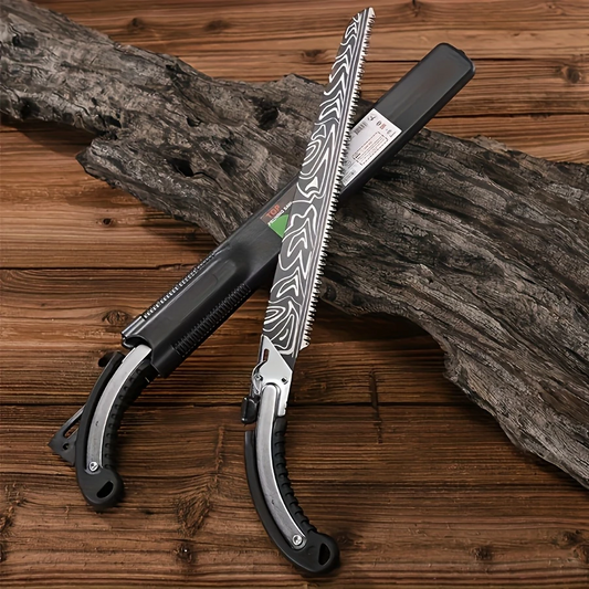 BladeMark™ – Professzionális damaszkuszi acél fűrész fához és kertészkedéshez