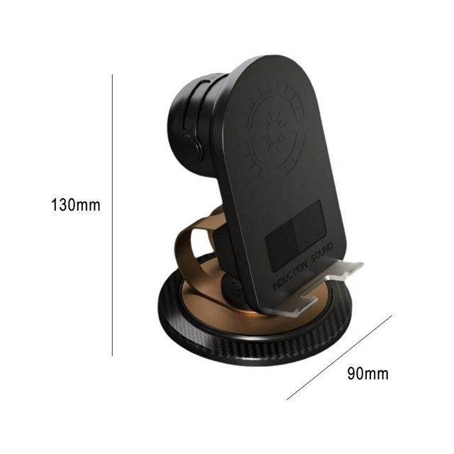 NOVIA™ - Multifunkcionális telefontartó Bluetooth 5.3-mal, vezeték nélküli töltéssel és beépített hangszóróval