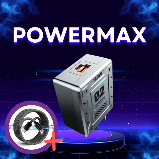 PowerMax™ - 120 W-os 4 az 1-ben szupergyors töltő, Apple és Android készülékekkel kompatibilis + USB-kábel mellékelve