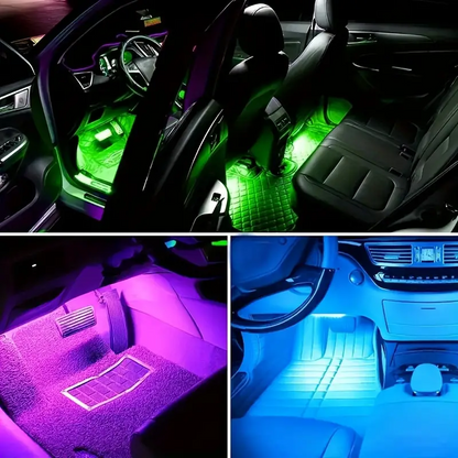Autós LED RGB szalagkészlet távirányítóval (9 szín)