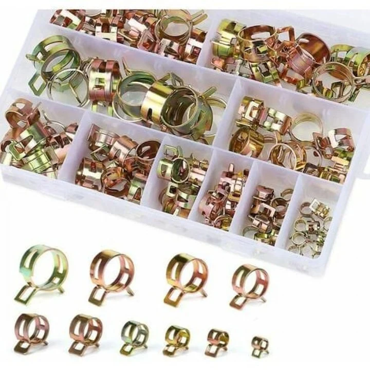 SpringClamp™ - 100 darabos rugalmas fém tömlőbilincs készlet – 6-22 mm átmérő