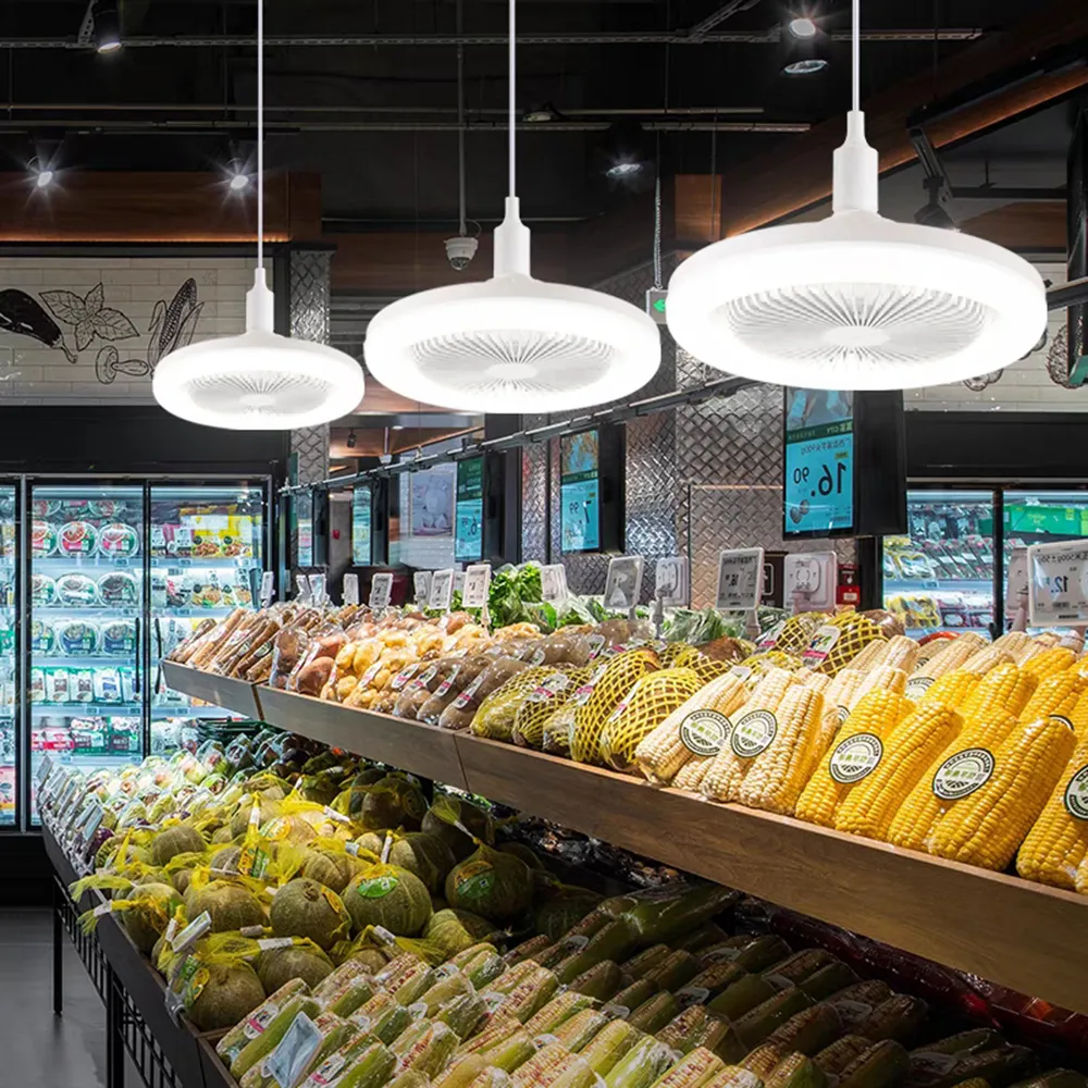 LUMIFAN™ Mennyezeti ventilátor foglalattal, LED-világítással és távirányítóval