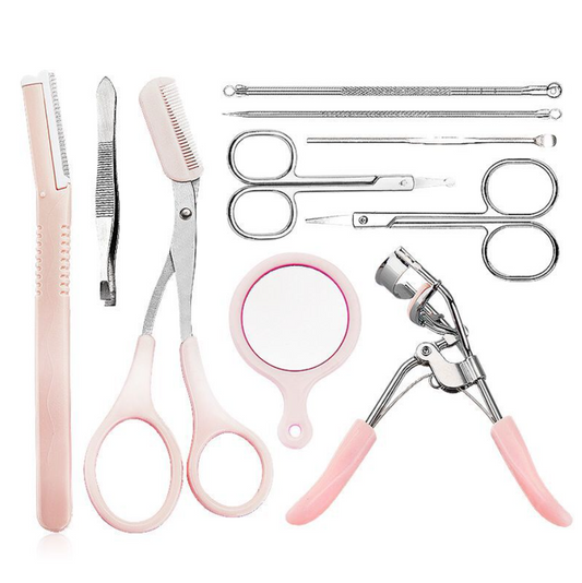 Szemöldökvágó szett🌙Fésűvel ellátott szemöldökolló✂️ (10 db)🔥1+1! Rendelj 1 SZETT és kapsz 2-t!🔥