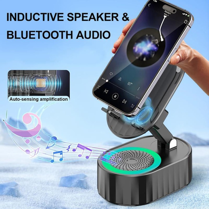 Korven™ - Multifunkciós telefontartó Bluetooth 5.3-mal és hangszóróval